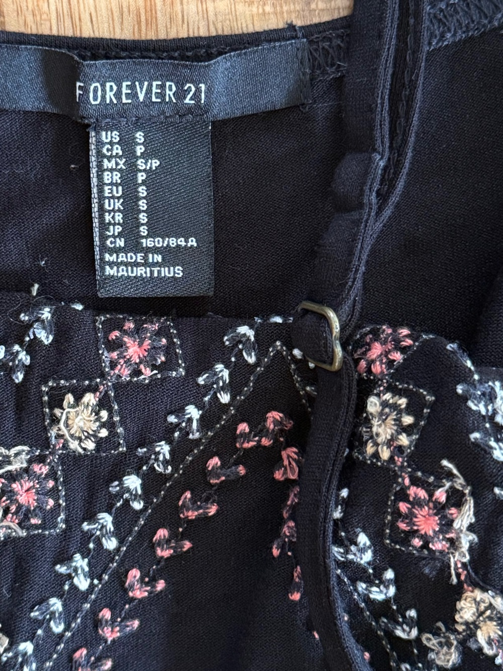 Forever 21 Black Embroidered Fit & Flare Dress Boho Sleeveless Size Small - Picture 7 of 11